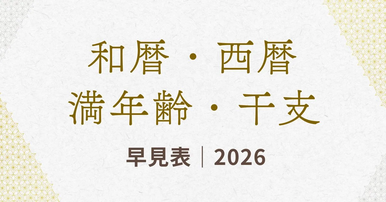 和暦・西暦 満年齢・干支早見表のサムネ