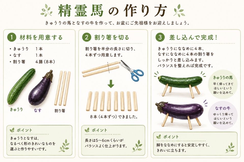 精霊馬の作り方の画像